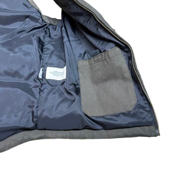 Gap Down Filled Puffer Vest Canvas Cotton Shell Nylon Lining Green Men’s Size XS - Picture 10 of 14